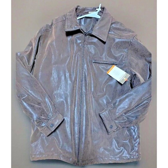 Ruff Hewn Men’s Vintage Inspired Bomber Aviator jacket Collared Brown Size Large - Picture 5 of 8